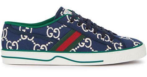 vintagenavy b ue gucci trainers|Navy Blue Gucci Sneakers .